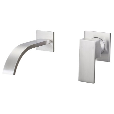 ARTZ Single Handle Wall Mount Bathroom Faucet In Brushed Nickel